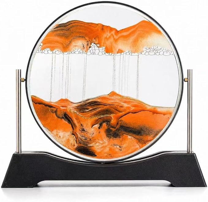 3D Moving Sand Art Glass Ornament, Stress Relief Desk Decor Gift by Unknown