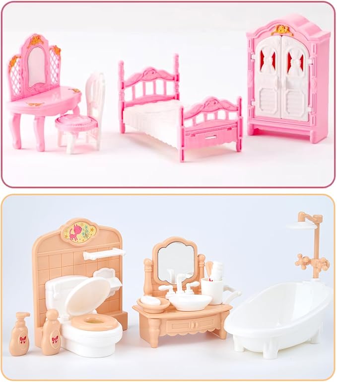 35 Pcs Dollhouse Furniture Accessories Set Mini House Furniture Small Dollhouse - Image 2