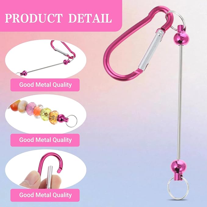 44PCS Beadable Keychain Bars, Colorful Metal Blank Beadable Keychain - Image 3
