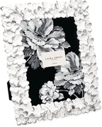 Laura Ashley 5x7 White & Silver Flower Textured Hand-Crafted Resin Picture by Unknown