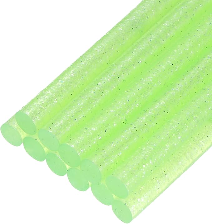 uxcell Mini Hot Glue Sticks for Glue Gun 7mm x 100mm Glitter Transparent Green by uxcell
