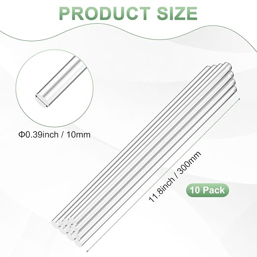 M METERXITY 10-Pack Acrylic Round Rods, 11.81 x 0.39 Inch/ 300 x 10 mm Clear - Image 3