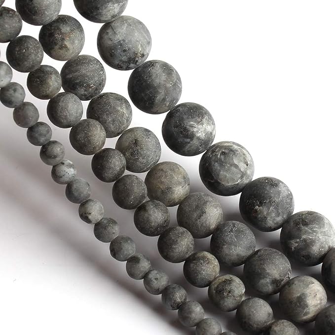 4mm Matte Black Labradorite Bead, 15-Inch Matte Round Loose Stone Beads - Image 6