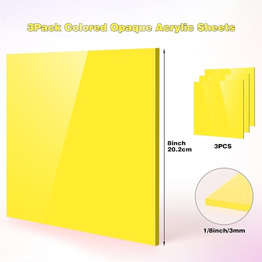 Adrattnay Yellow Acrylic Sheets 1/8 Thick, Opaque Acrylic Sheets Acrylic Panel - Image 2