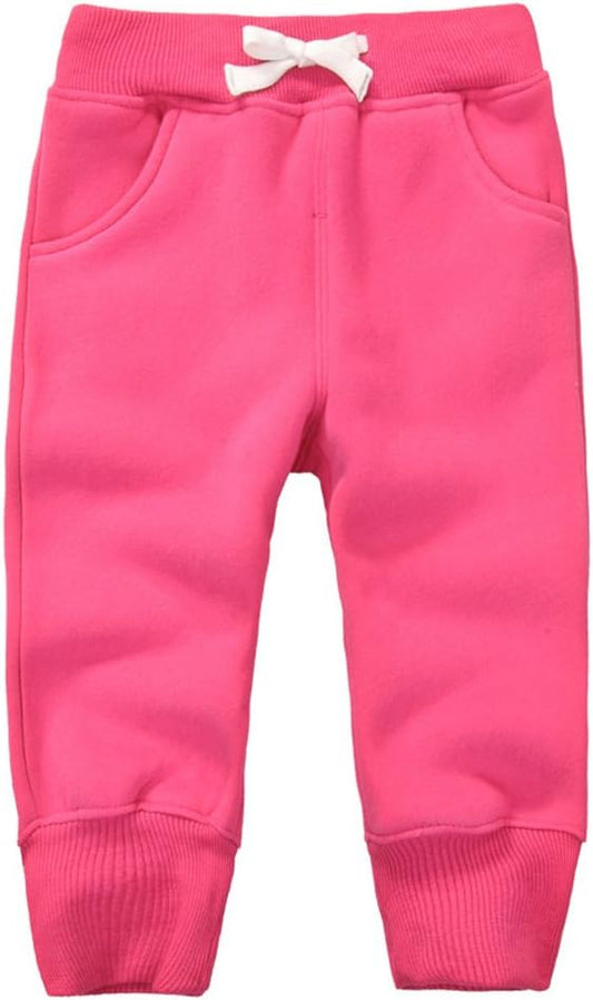 CuteOn Unisex Toddler Jogger Pants Kids Cotton Elastic Waist Winter Baby Sweatpants Pants 1-5Years