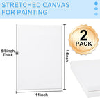 ESRICH Stretched Canvas for Painting 11x14 Inch, 2 Pack Blank Canvas -5/8 in - Image 2