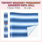 Tintnut Ombre Permanent Vinyl Roll 12in x 5ft Blue White Adhesive Vinyl | - Image 2
