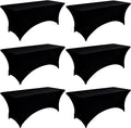 6-Pack 4ft Spandex Black Table Covers by Unknown