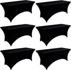 6-Pack 4ft Spandex Black Table Covers by Unknown