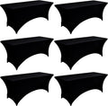 6-Pack 8ft Black Spandex Table Covers by Unknown