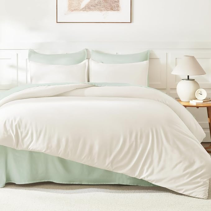 Litanika Comforters Ivory Oversized Queen Size, 3 Pieces Lightweight Solid - Image 6