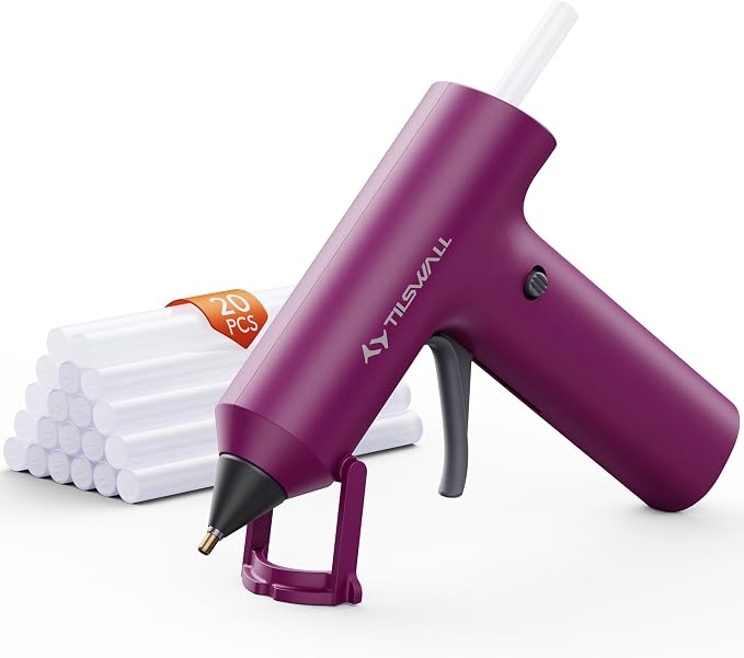 Tilswall Cordless Hot Glue Gun, Fast Preheating, Glue Gun and Sticks Set by Tilswall