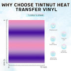 Tintnut Purple Pink Gradient Heat Transfer Vinyl, Ombre pattern, PU HTV Sheets - Image 3