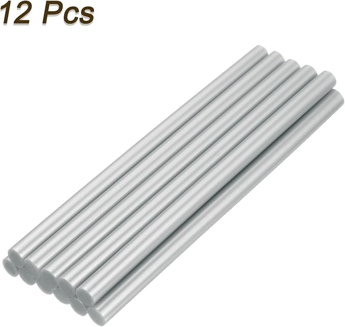 uxcell Mini Hot Glue Sticks for Glue Gun 11mm x 200mm Metallic Silver 12pcs - Image 3