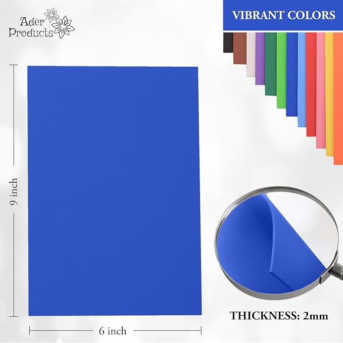 Blue Eva Foam Sheets, 2mm Thick, 6 x 9 Inch, Handicraft Foam Paper - Image 3