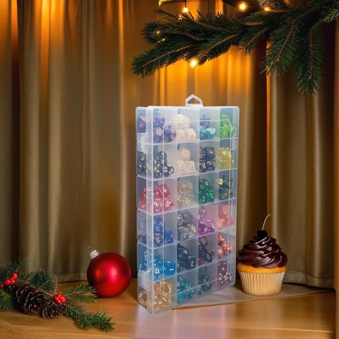 3 Pack DND Dice Storage Box Each 24 Grids Polyhedral Dice Organizer - Image 8