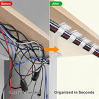 Cable Management Under Desk, 40 Pair Cord Organizer Straps | Reusable hook and - Image 2