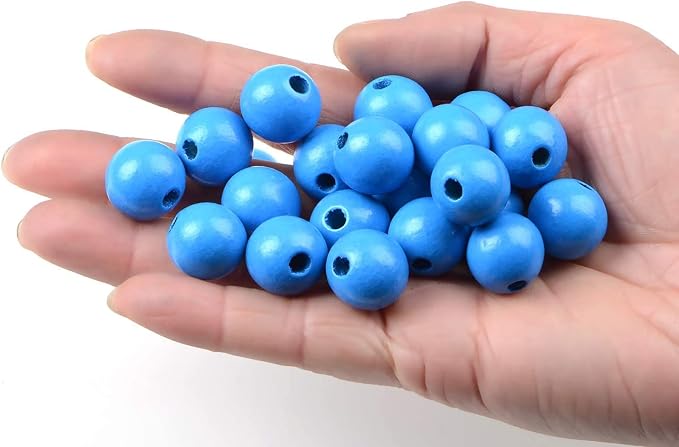 AD Beads Wood Spacer Loose Wooden Craft Beads Big Hole Beads Assorted - Image 2