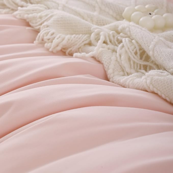 ROSGONIA Blush Comforter Set Queen - Image 6