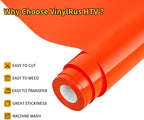 VinylRus Heat Transfer Vinyl-12” x 20ft Orange Iron on Vinyl Roll - Image 3
