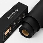 Sooez Permanent Vinyl -Matte Black Adhesive Vinyl Roll by Sooez
