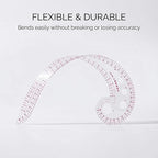 Fashion Clear Metric Sewing Ruler Set, French Curve Pattern Ruler Kit - Image 5
