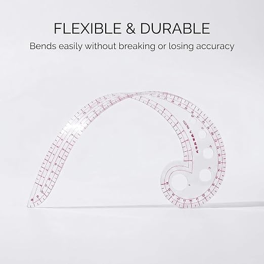 Fashion Clear Metric Sewing Ruler Set, French Curve Pattern Ruler Kit - Image 5