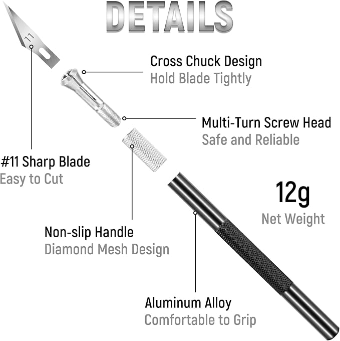 Jetmore 10 Pack Exacto Knife Set, Precision Hobby Knife - Image 3
