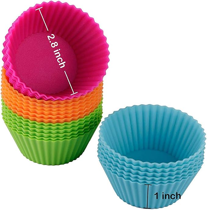 Webake Silicone Cupcake Baking Cups Muffin Liners Reusable Silicon Muffin Tin - Image 2