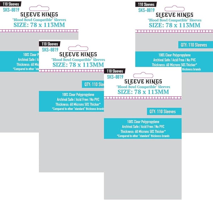 Sleeve Kings "Blood Bowl Compatible Sleeves 78 X113 mm by SleeveKings