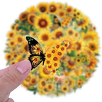 60Pcs Sunflower Stickers, Transparent Sunflower PET Sticker | Colorful - Image 5