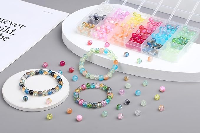 DUQGUHO 8mm Glass Beads for Jewelry Making Colorful Beads for Crafts Crystal 18 - Image 3