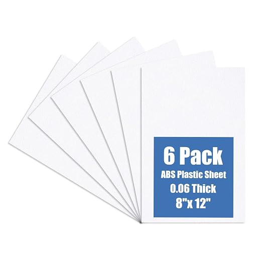 Plastic Sheet 8" x 12" x 0.06", Abs Plastic Sheets 6 Pack by KINLINK