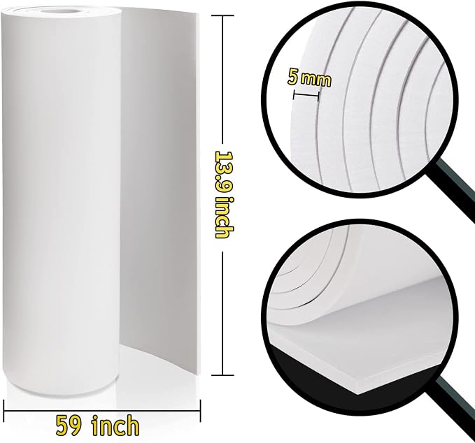2-Pack White Eva Foam Cosplay Sheets roll, Premium eva Craft Foam 5mm Thick - Image 3