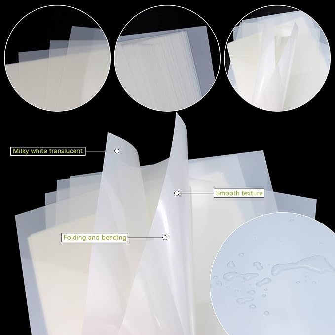 FSWCCK 25 Pcs 10mil 12 x 12 Inch Milky Translucent PET Blank Stencil Sheets - Image 3