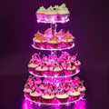 YestBuy 4 Tier Round Cupcake Stand – Premium Cupcake Holder – Acrylic Cupcake by YestBuy