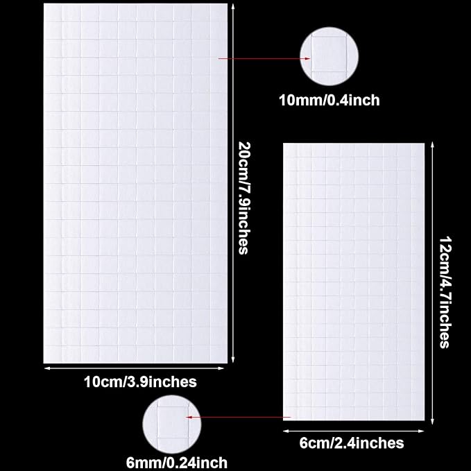 Zonon 16 Sheets Adhesive Foam Squares 3200 Pcs Double Sided Self Dots Precut - Image 2