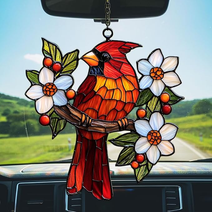 Cardinal Mosaic Effect Acrylic Suncatcher Stained Glass Effect Window Car - Image 5