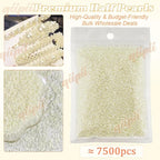 qiipii 7500PCS 2mm Small Beige White Round Half Round Pearls - Image 2