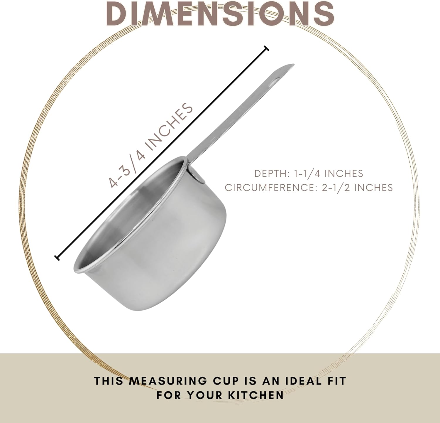 1/3 Cup Stainless Steel Measuring Cup | Sturdy Metal 80 ml | 80 cc | 3 oz | Single Cup for Wet and Dry Ingredients | Great for use as 1/3 Cup Dog Food Scoop - 12 PK