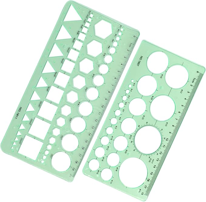Circle Template, Digital Drawing Set, Geometric Drawings Stencils Rulers by Unlorspy