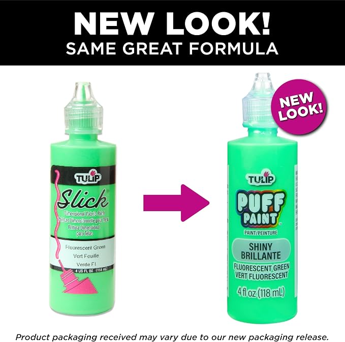 TULIP Dimensional Fabric Paint 41412 Dfpt 4Oz Slick Neon Green, 4 Fl Oz - Image 7