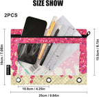 Red Ice Cream Print Pencil Pouch - Image 3