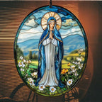 Virgin Mary Acrylic Suncatcher Stained Glass Effect Window Car Hanging - Image 7