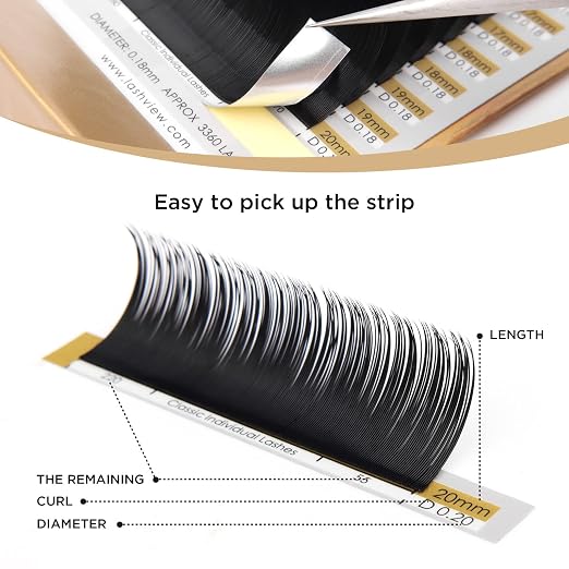 LASHVIEW Silk Mink Fake Eyelash Extensions 0.20 Thickness C Curl Mixed Tray - Image 5
