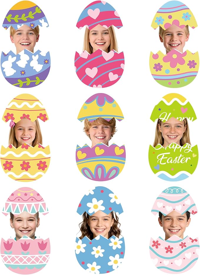 54Pcs Easter Egg Cutouts, Spring Classroom Bulletin Board Decorations, by PAIVSUN