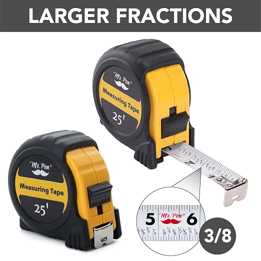 Mr. Pen- Retractable Tape Measure 25 ft, Easy Read | Steel Retractable - Image 2