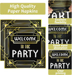 100 Pcs Roaring 1920s Party Decorations, Speakeasy Misbehave Black Gold - Image 3