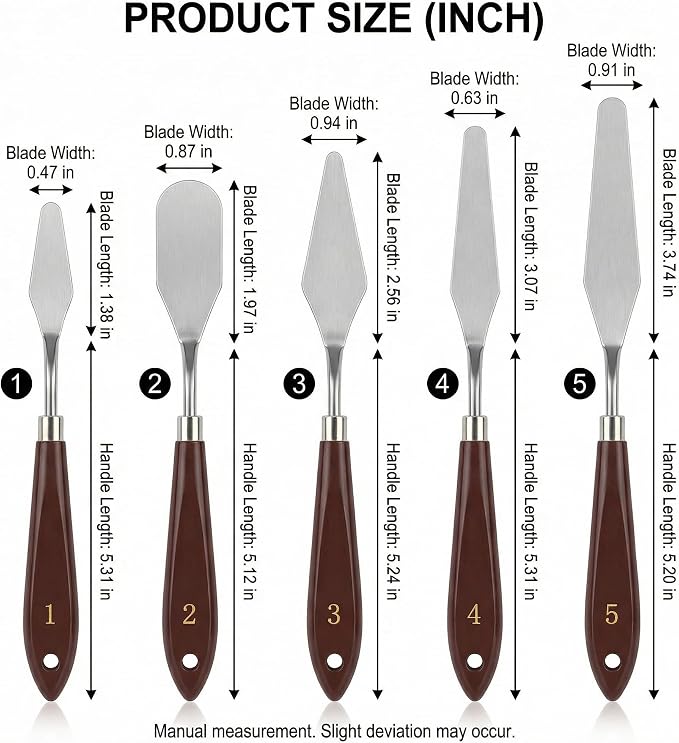 5-Piece Icing Spatula Set, Stainless Steel Cake Frosting Spatulas & Palette - Image 2