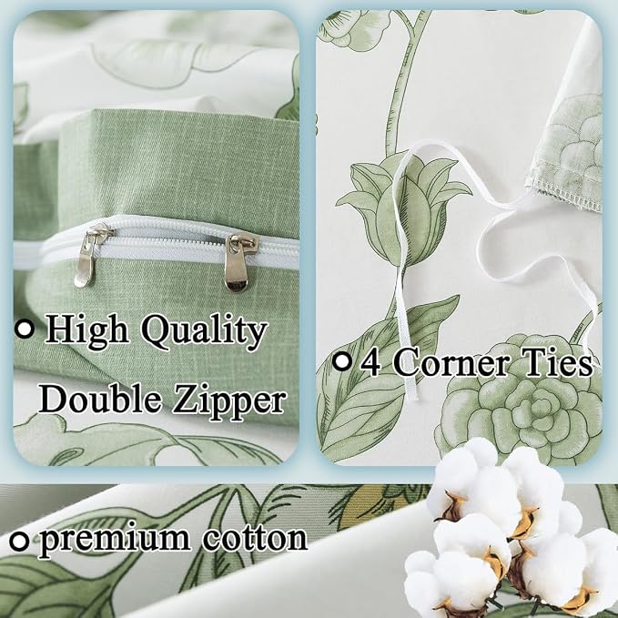 FADFAY Twin XL Duvet Cover Set Floral Bedding Set 100% Cotton College Bedding - Image 3